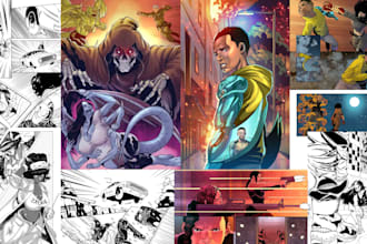 draw graphic novel illustration, nsfw comic book page art as a comic book artist