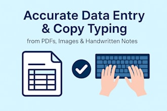do accurate manual data entry and copy typing from pdfs and images