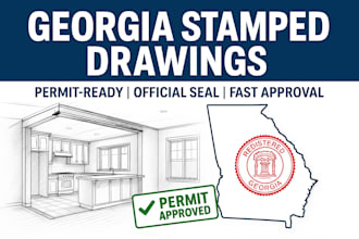 prepare georgia architectural drawings with official seal for quick permits