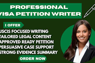 write a strong eb1a or eb1c petition letter with detailed evidence summary