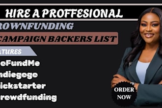 generate verified active crowdfunding backers list for kickstarter, indiegogo,