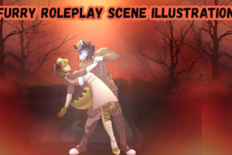 draw custom furry art, hobby scenes, and furry rp life illustrations, scene art