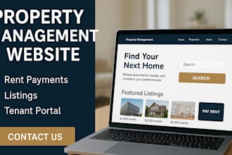 design a property management website, property rental management website