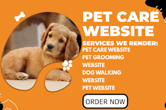 design a professional pet care website pet wordpress website