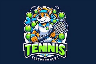 do wonderful tennis mascot logo design for your company