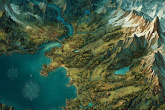 draw a fantasy map illustration or site in illustrator
