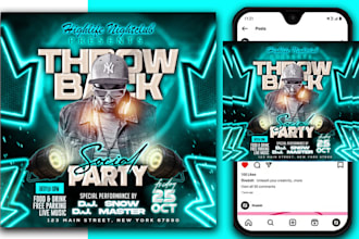 design a creative party flyer, event flyer, postcard design