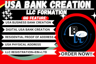 create US bank for llc owner, setup mercury, wise bank, payoneer, stripe bank