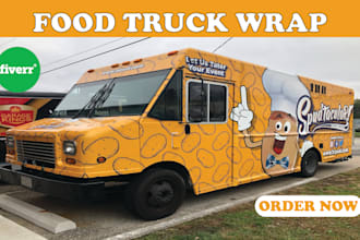 create food truck wrap design, trailer wrap, truck wrap, box truck wrap