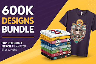 deliver 600k t shirt design bundle graphic typography custom hoodie and apparel