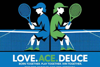 make a bold professional tennis sporty versatile logo