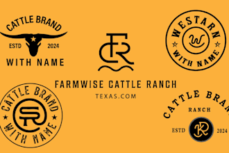design custom western cattle brand ranch farm logo