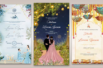 design elegant and luxury wedding invitation cards