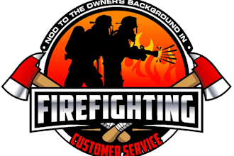 design unique fire fighter logo