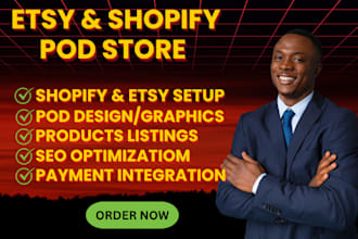 etsy shopify pod store setup pod dropshipping product listings