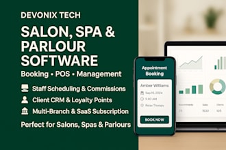 develop a salon spa parlour software and booking pos system