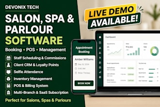 develop a salon spa parlour software and booking pos system