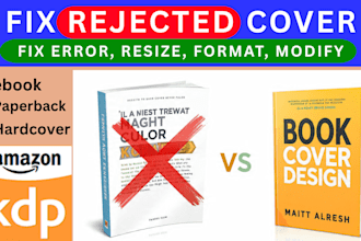 fix kdp book cover errors, resize rejected paperback cover and ebook cover