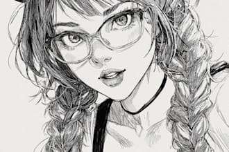 drawing anime manga character vtuber illustration art