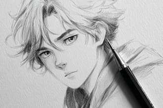 draw anime art character design illlustration, manga,