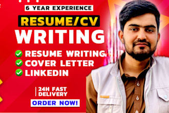 create a professional resume, CV and cover letter to help you get hired