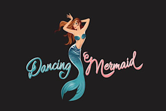 draw high quality mermaid logo with unlimited revision