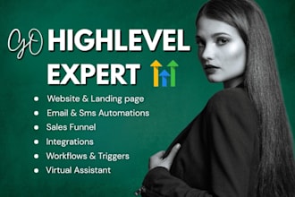 setup gohighlevel website, ghl expert, email SMS automation, clickfunnels expert