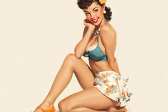 design pin up girl and pin up girl illustration
