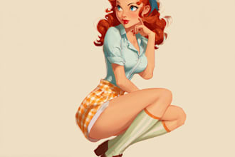 draw a pin up girl and pin up girl