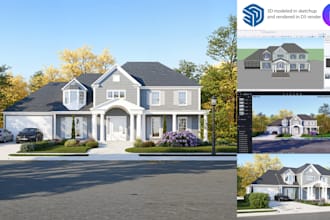 create 3d modeling and or high quality renders for house