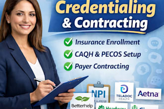 handle provider or group credentialing and contracting
