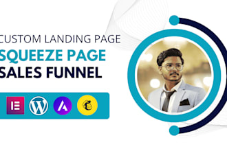 build wordpress landing page design sales page, sales funnel, squeeze page