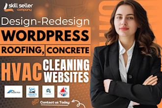 create wordpress website design for roofing concrete cleaning and hvac business