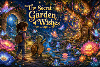 create magical holiday storybook illustrations with festive characters