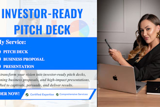 design investor pitch decks, PPT, and canva presentations