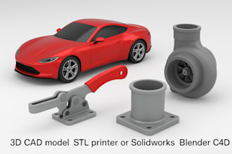 do product design 3d cad, car modeling for 3d printing in solidworks blender c4d