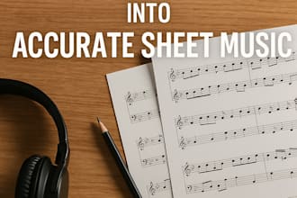 transcribe piano, guitar, or vocals into professional sheet music or tabs