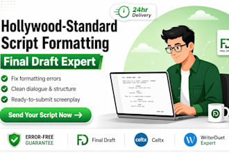 format your  script across  final draft, celtx, studiobinder final draft