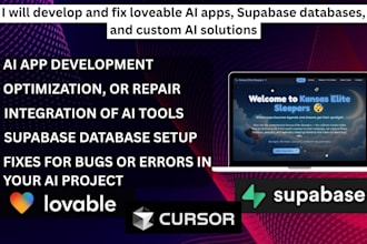 develop, redesign, fix vibe coded, loveable ai apps, web, supabase, vibe coding