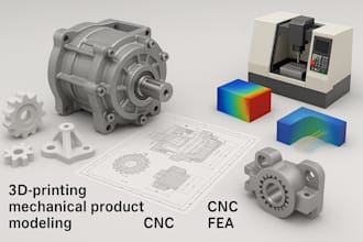 do 3d printing design mechanical product modeling 3d cad design cnc fea cfd stl