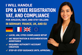 epr and weee registration, vat and compliance for amazon ebay etsy eu and UK