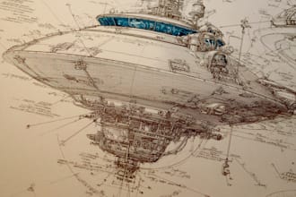create sci fi vehicle design and spaceship concept art