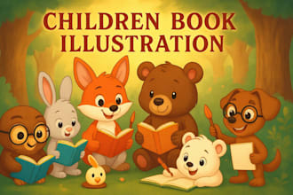 design children story book illustration and children book cover design