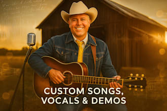 write and sing custom country song rock or rap song lyrics and melody songwriter