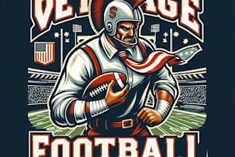 vintage football mascot logo custom t shirt design