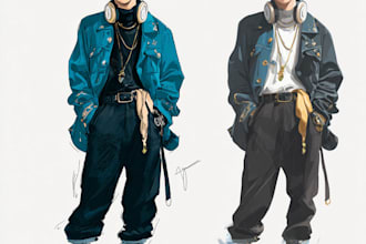 draw pretty anime semirealistic character, your oc