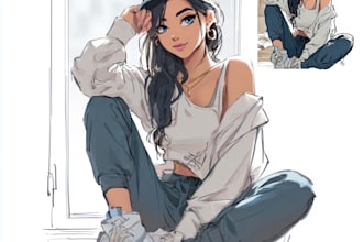 create anime character or portrait design for you