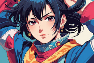 create anime art style anime character design for tou