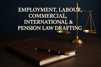 draft employment law, labour law, commercial and international law, pension law