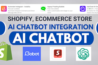 setup and integrate shopify ecommerce store ai chatbot chatgbt heichat manychat